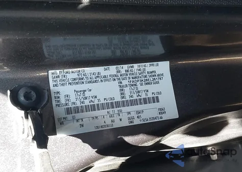 2014 Ford Focus Se from USA, damaged, VIN 1FADP3K28EL261787
